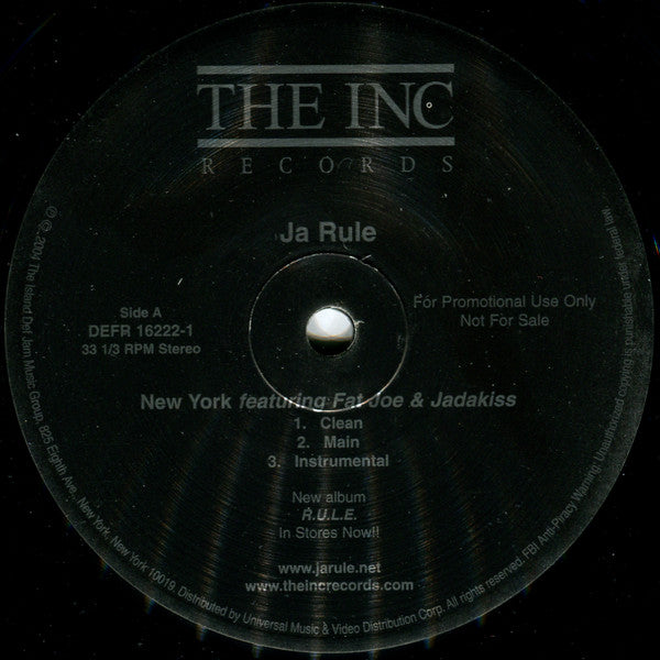 Ja Rule : New York (12", Promo)