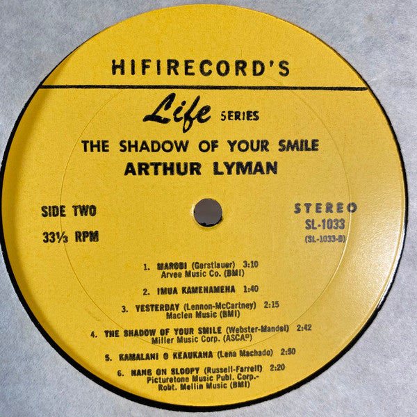 Arthur Lyman : The Shadow Of Your Smile (LP, Album)