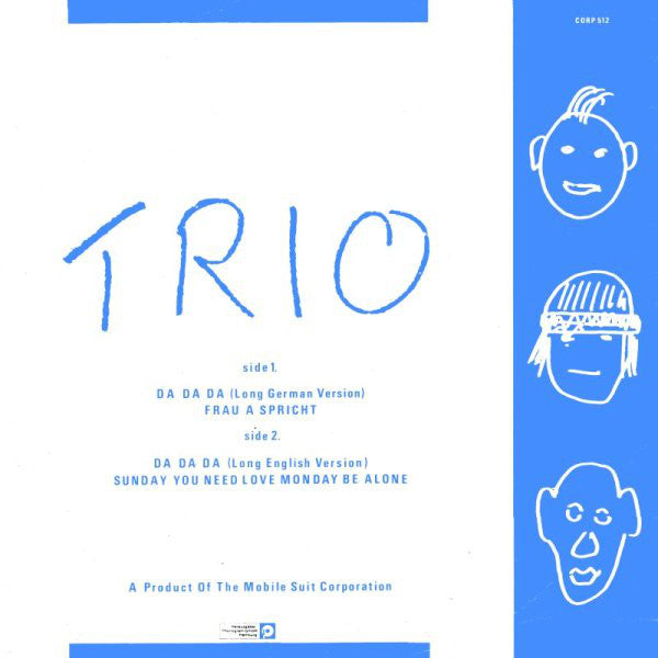 Trio : Da Da Da (12", Blu)