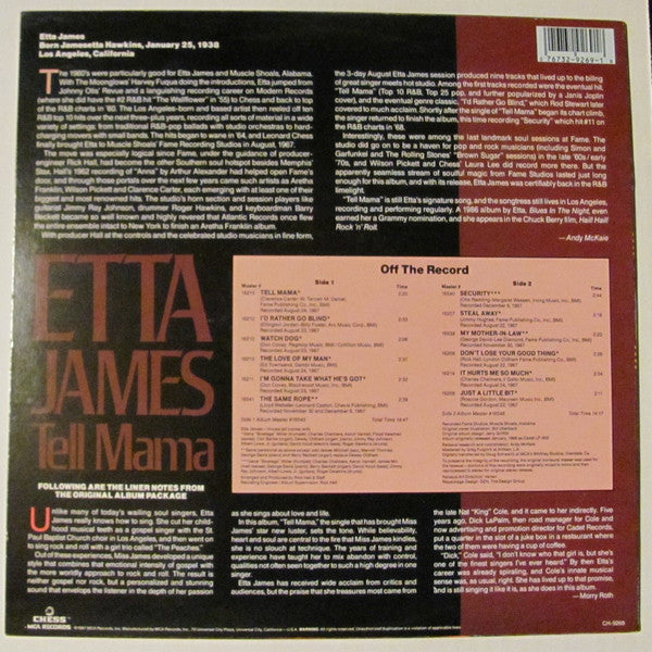 Etta James : Tell Mama (LP, Album, RE, Pin)