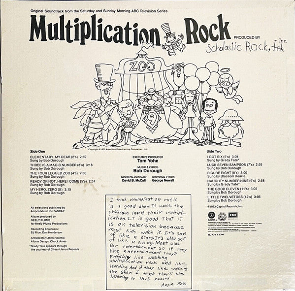 Bob Dorough : Multiplication Rock (Original Soundtrack Recording From The ABC-Television Series) (LP, Album, Win)