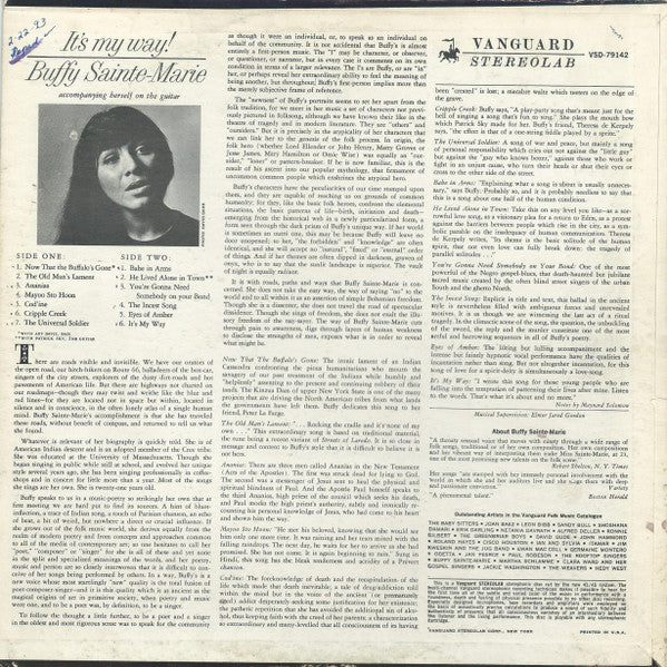 Buffy Sainte-Marie : It's My Way! (LP, Album, Pit)