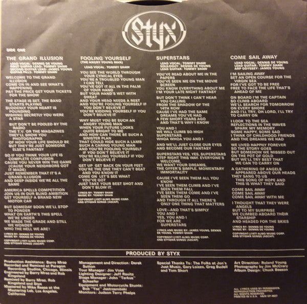 Styx : The Grand Illusion (LP, Album, Ter)