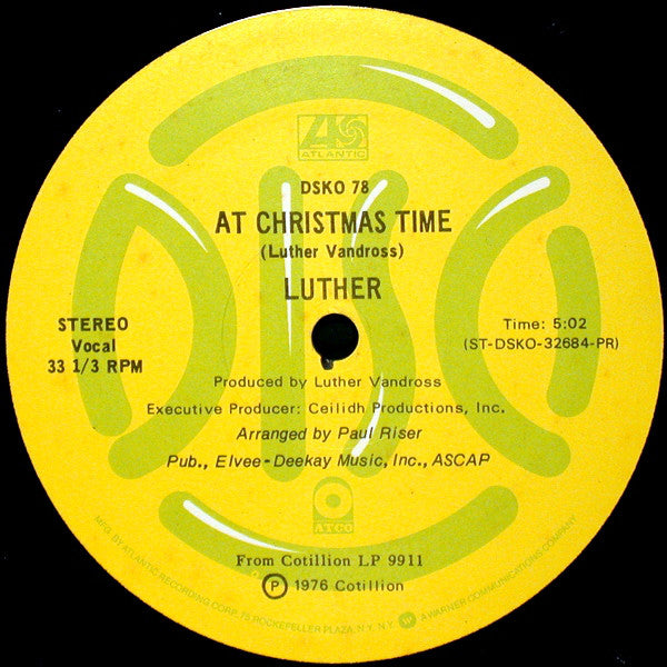 Luther : At Christmas Time / May Christmas Bring You Happiness (12", Promo)