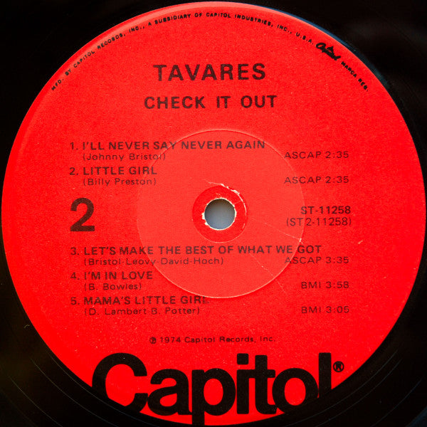 Tavares : Check It Out (LP, Album, Los)