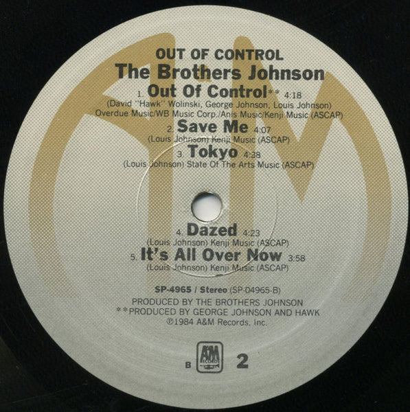 Brothers Johnson : Out Of Control (LP, Album, B P)