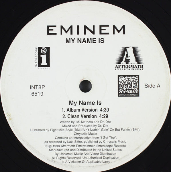 Eminem : My Name Is (12", Promo)