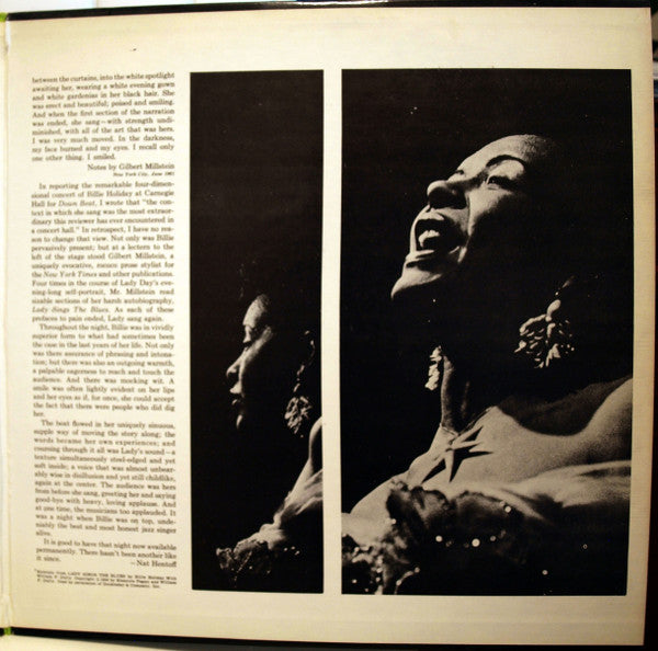 Billie Holiday : The Essential Billie Holiday - Carnegie Hall Concert Recorded Live (LP, Album, RE, RM, Gat)