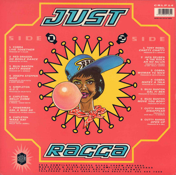 Various : Just Ragga 1 (LP, Comp, Whi)