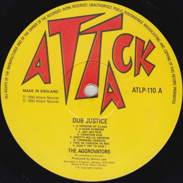 The Aggrovators : Dub Justice (LP, Comp)