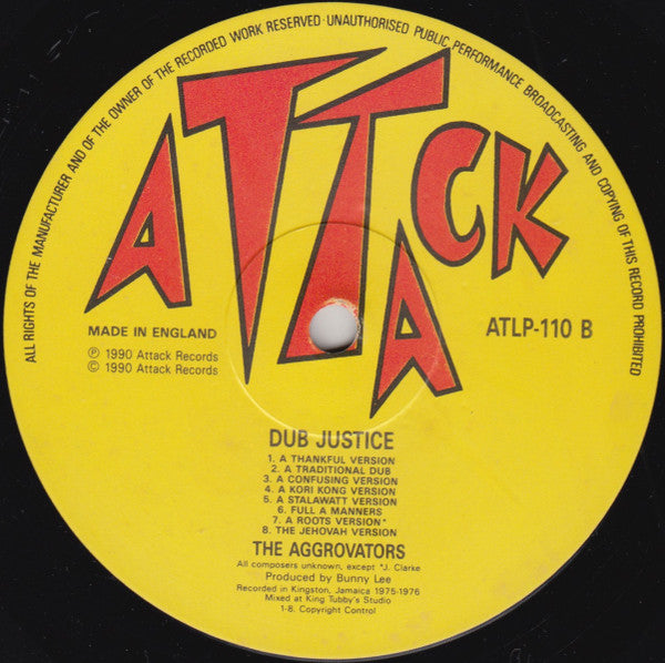 The Aggrovators : Dub Justice (LP, Comp)