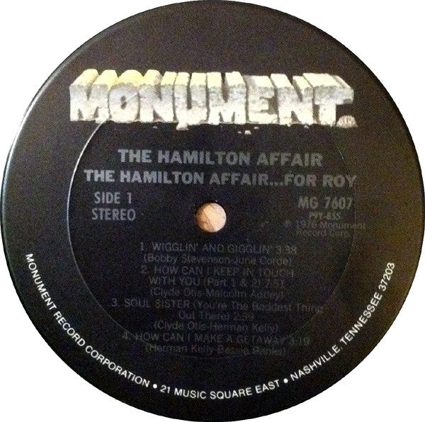 The Hamilton Affair : The Hamilton Affair...For Roy (LP)