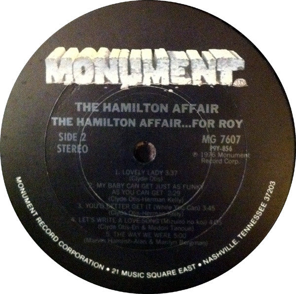 The Hamilton Affair : The Hamilton Affair...For Roy (LP)