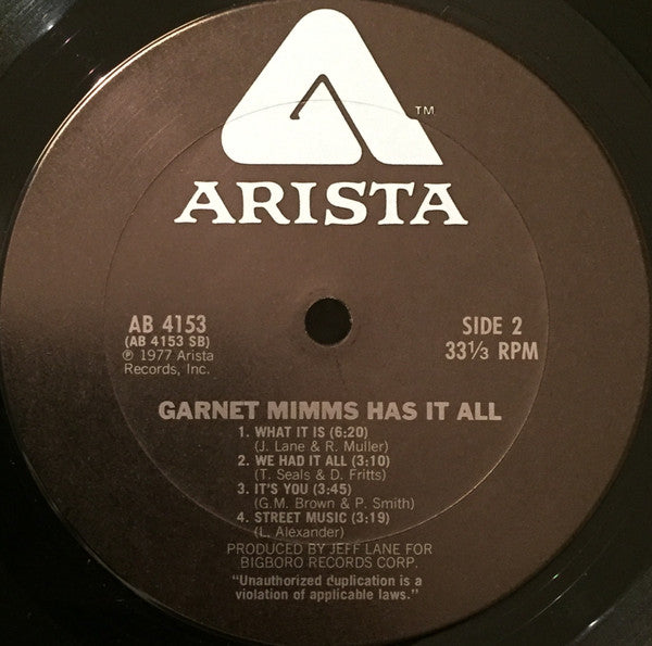 Garnet Mimms : Has It All (LP, Album)