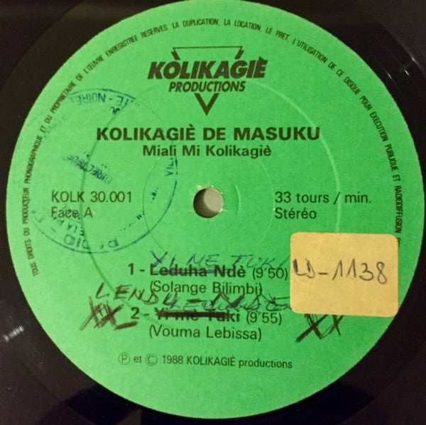 Kolikagiè De Masuku : Miali Mi Kolikagiè (LP, Album)