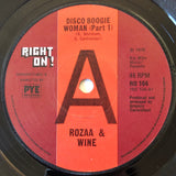 Rozaa & Wine : Disco Boogie Woman Pt. I & II (7", Single, Promo, Sol)