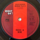 Rozaa & Wine : Disco Boogie Woman Pt. I & II (7", Single, Promo, Sol)