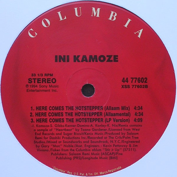 Ini Kamoze : Here Comes The Hotstepper (12", Maxi)