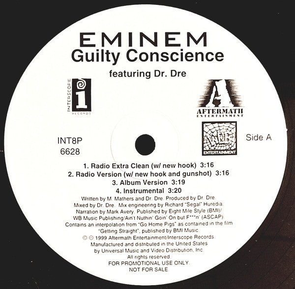 Eminem Featuring Dr. Dre : Guilty Conscience (12", Promo)