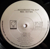 Rev. Rhyme : According To Rap (LP, Album)