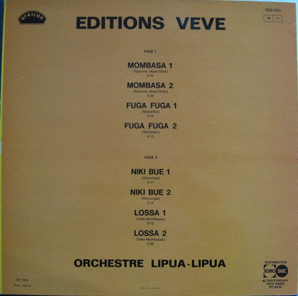 Orchestre Lipua-Lipua : Editions Vévé (LP, Comp)