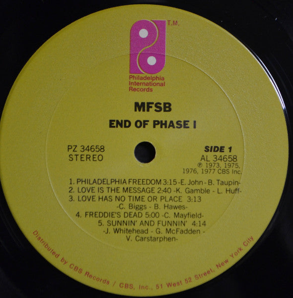 MFSB : End Of Phase I - A Collection Of Their Greatest Hits (LP, Comp, Pit)