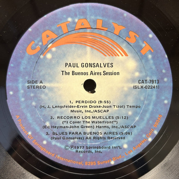 Paul Gonsalves With Willie Cook & Enrique Villegas : The Buenos Aires Session (LP, Album, RE)