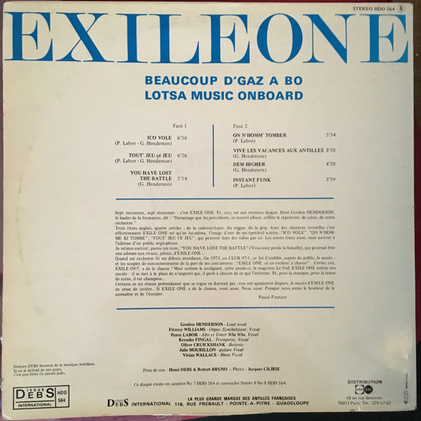 Exile One : Beaucoup D'Gaz A Bo (Lotsa Music Onboard) (LP, Album)