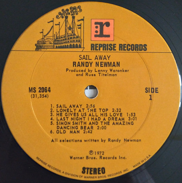 Randy Newman : Sail Away (LP, Album, Pit)