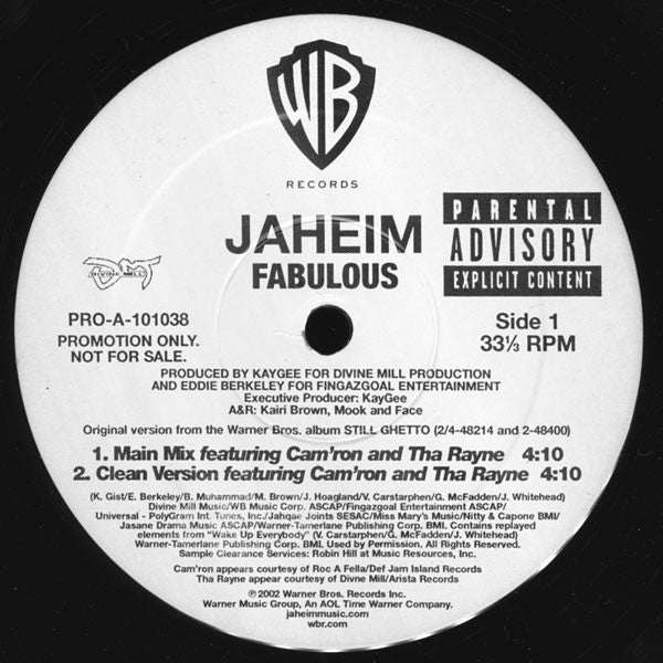 Jaheim : Fabulous (12", Promo)