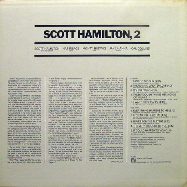 Scott Hamilton : Scott Hamilton, 2 (LP, Album)