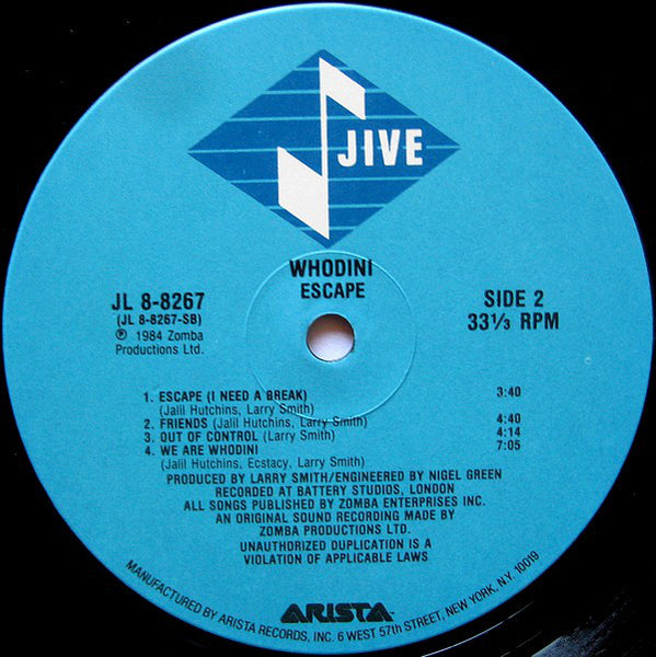 Whodini : Escape (LP, Album)