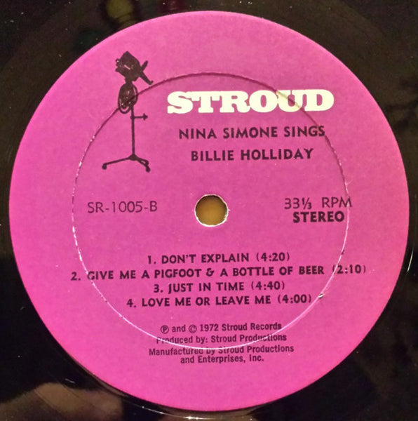 Nina Simone : Nina Simone Sings Billie Holiday (LP, Album, Pur)