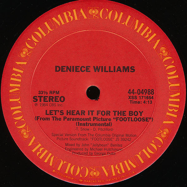 Deniece Williams : Let's Hear It For The Boy (Extended Dance Remix) (12", Single)