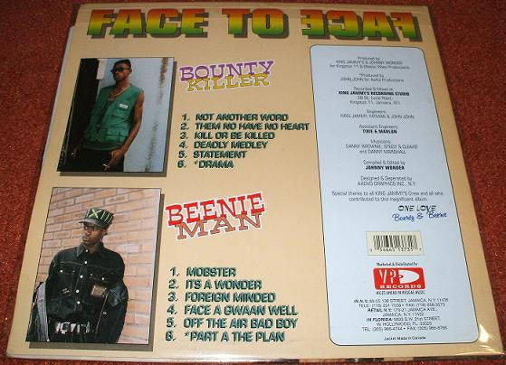 Bounty Killer & Beenie Man : Face To Face (LP, Album)