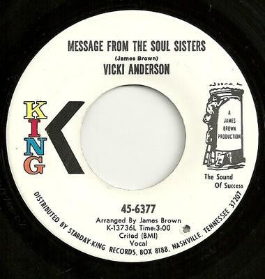 Vicki Anderson : Message From The Soul Sisters / Yesterday (7", Whi)