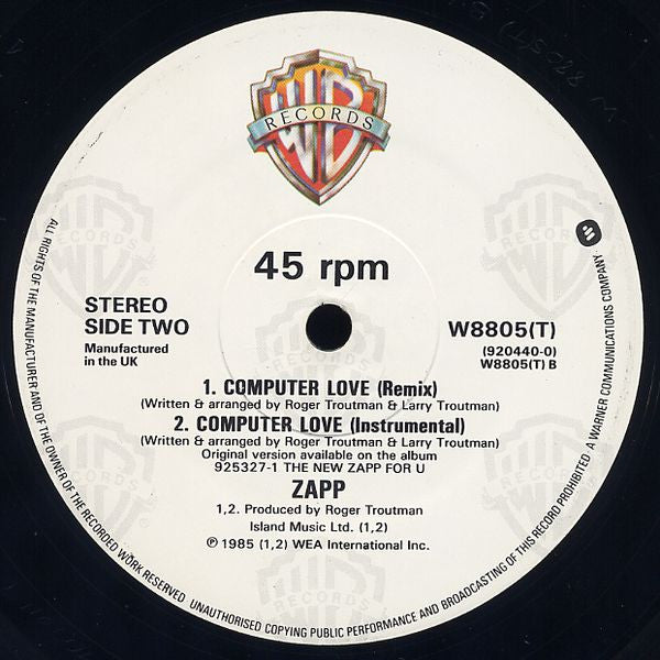 Zapp : Computer Love (12")