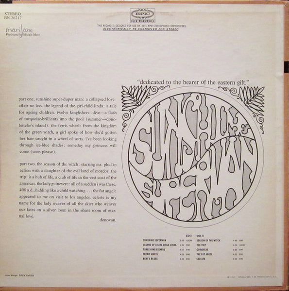 Donovan : Sunshine Superman (LP, Album, RP)