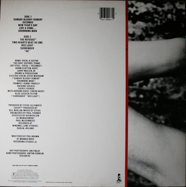 U2 : War (LP, Album, Club, RE, CRC)