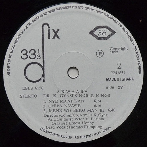 Dr. K. Gyasi & His Noble Kings : Akwaaba! (LP, Album)