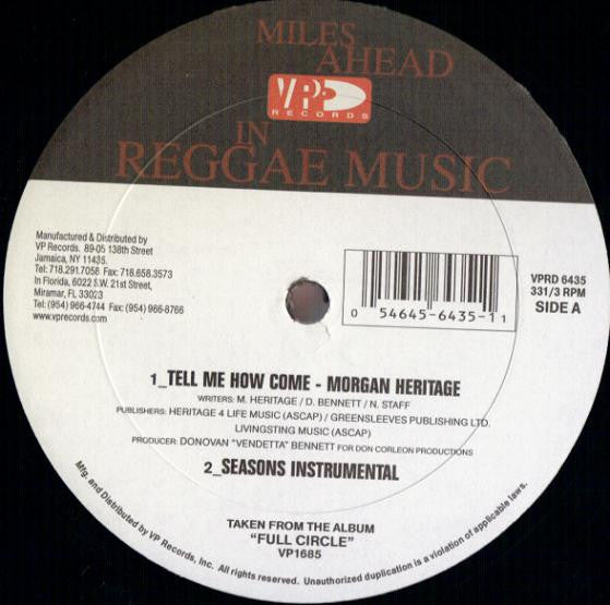 Morgan Heritage : Tell Me How Come (12")