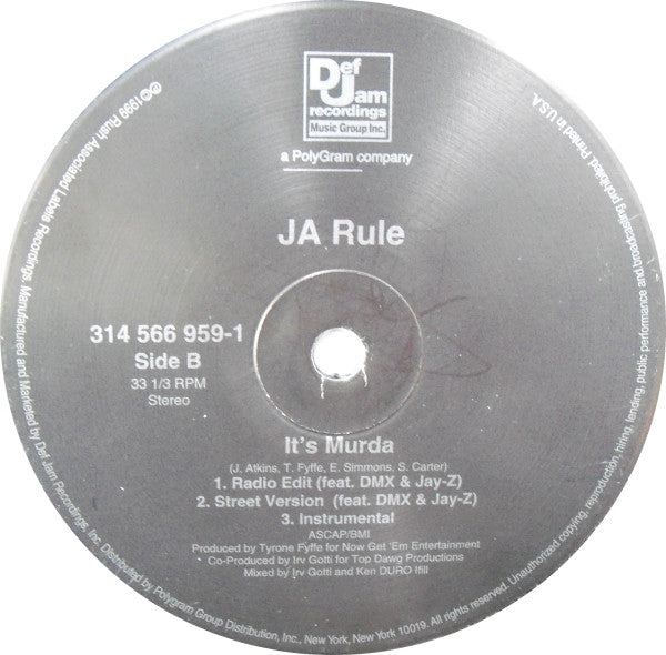 Ja Rule : Holla Holla (12", Single)