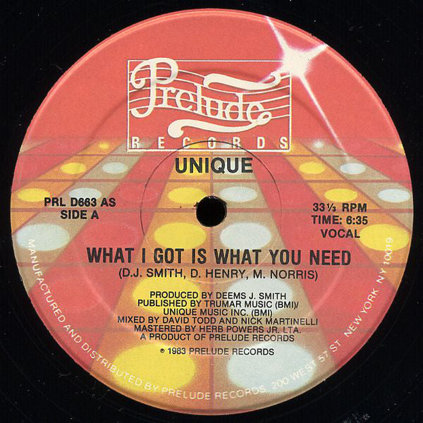 Unique (5) : What I Got Is What You Need (12")