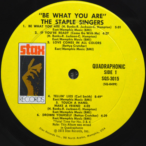 The Staple Singers : Be What You Are (LP, Album, Quad, Mon)