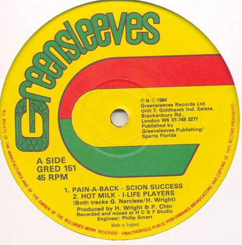 Scion Success : Pain-A-Back / Can't Leave Jah Alone (12")