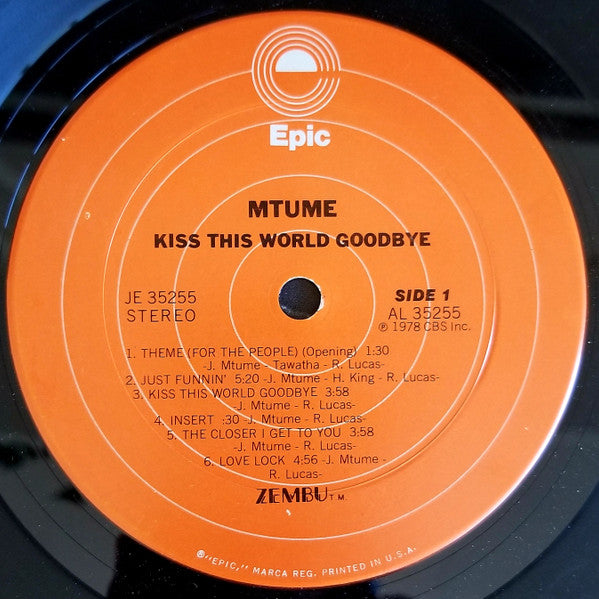 Mtume : Kiss This World Goodbye (LP, Album, Ter)