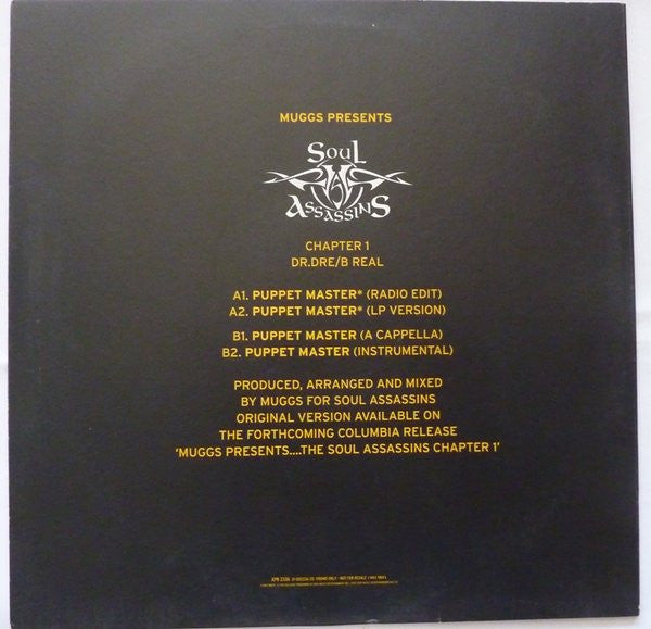 Muggs* Presents Soul Assassins* Featuring Dr. Dre And B Real* : Puppet Master (12", Promo)