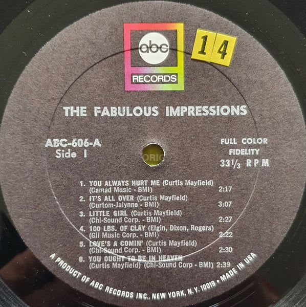 The Impressions : The Fabulous Impressions (LP, Album, Mono)