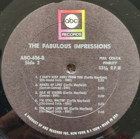 The Impressions : The Fabulous Impressions (LP, Album, Mono)