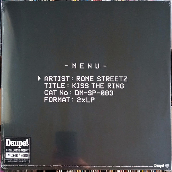 Rome Streetz : Kiss The Ring (2xLP, Ltd, Num)